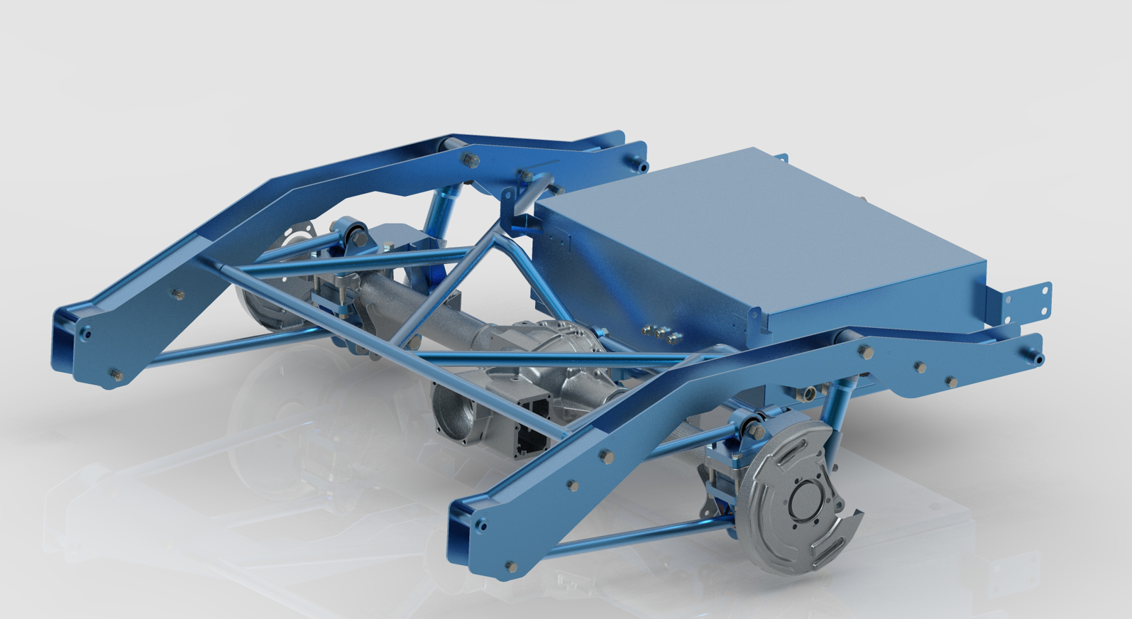 Hinterachskonstruktion des hydropneumatischen domosMobil-Fahrwerks